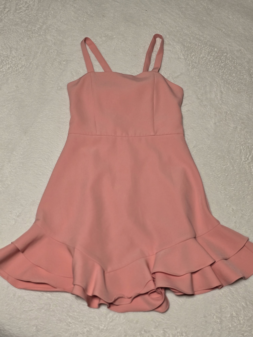 Rare Editions Coral Pink Ruffle-Hem Party Dress
